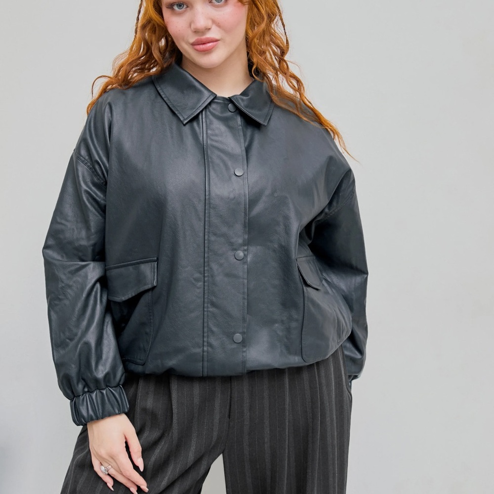 Cider 3xl Blue Leather Jacket